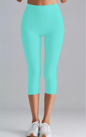 Turquiose High Waist Capri Leggings