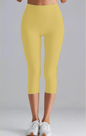 Golden High Waist Capri Leggings