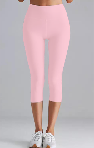 Light Pink High Waist Capri Leggings