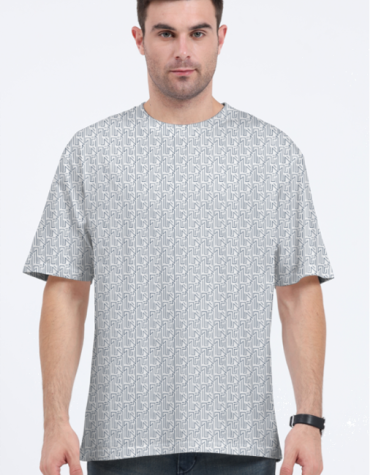 Printed Lines Oversized T-Shirt